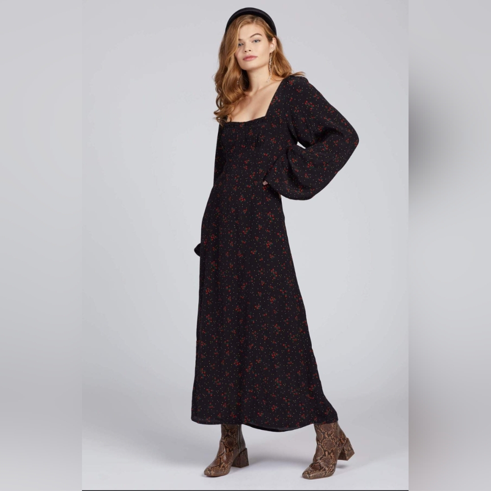 Free People Dark Floral Midi Dress